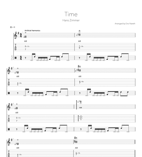 Hans Zimmer Time Inception Ost Fingerstyle Guitar Tabs 5113